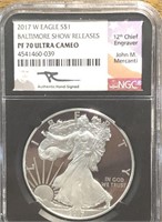 (3) 2017 W Eagle NGC PF70UC Silver Super