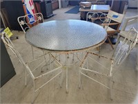 Mid Century Modern Woodard Patio Table & 4 chairs