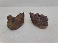 Pair of Stone Carved Ducks