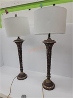 Pair of Ornate Resin Grape Table Lamps