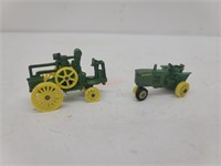 (2) Vintage Die-cast John Deere Tractors 1/64