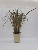 Heavy Ceramic Flower Pot w/ Grass Arrangement