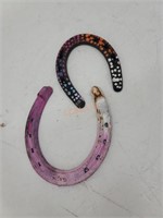 (2) Painted Metal Horseshoes
