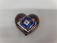Art glass Heart Paperweight