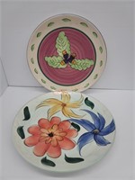 (2) Large Italian Ceramic Serving Trays