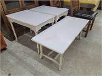Set of 3 matching white tables