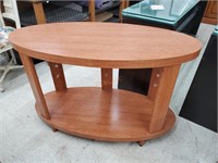 Oval Composite Wood Side Table