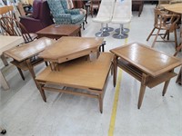 3 Vintage Columbia Mahogany Leathertop Tables