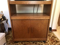 Rolling Wood Cabinet