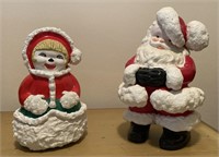 Santa and Snowman Small Statues