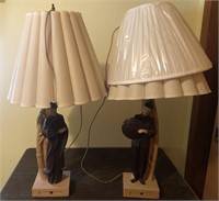 Pair of Oriental Figurine Lamps