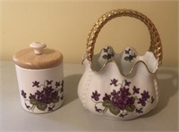 Porcelain Jar and Holder