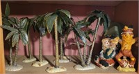 Metal Palm Trees and Halloween Items