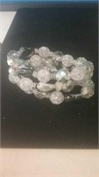 Black and silver bead bracelet