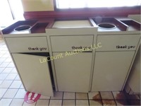 3 compartment trash receptical basket holder