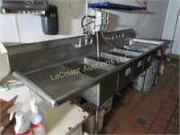 4 bowl compartment scullery stainless sink w