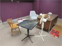 office items desk, chairs table  fan misc