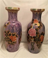 PURPLE AND GOLD FLOOR VASES