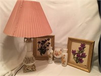 LAMP AND FLORAL DECOR