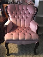 PINK TUFFTED PARLOR CHAIR