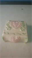 Small porcelain ring box with heart motif