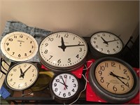 LARGE COLLECTION OF INDUSTRIAL VINTAGE CLOCKS