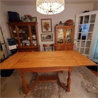 4FT DINING TABLE SOLID WOOD PULL OUT LEAVES