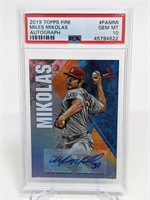 2019 Topps Fire Miles Mikolas Autograph PSA 10