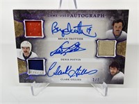 2/7 Trottier Potvin Gillies Game Used Autographs