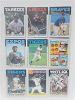 18 Baseball Cards Jackson,Fisk,Carew,etc