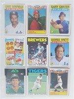 18 Baseball Cards Winfield,Brett,Carew,etc