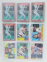 18 Baseball Cards Steve Carlton & Steve Sax