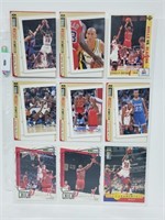 9 Basketball Cards Jordan,Dumars,Payton,etc