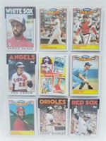 17 Baseball Cards Carew,Fisk,Molitor,etc