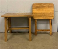 Wood Folding Table and End Table
