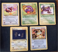 Five Vintage Pokemon Cards