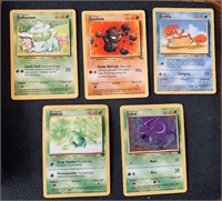 Five Vintage Pokemon Cards