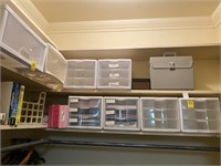 Plastic Storage Bins on 2 - Shelves