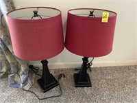 2 - Red Shade Lamps