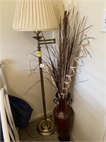 Pole Lamp, Metal Vase