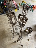 Iron Bicylce Plant Stand, Iron Candle Holders