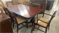 Vintage Solid Mahogany EXT Table & 6 Chairs (3