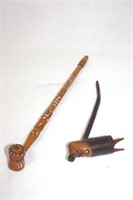 Antique native american wooden pipes