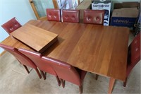 Dining Room Solid Wood Table w/3 Leaves/8 Chairs