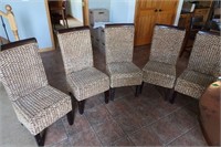 8 Pier 1 Wood w/Rope Accent Chairs-19x20x41'