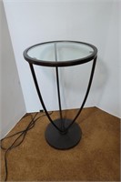 Glass & Metal Accent Table-13 1/2x24"H
