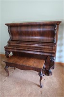 Antique Bush&Lane Ornate Carved Piano&Bench