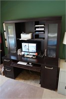 Computer Work Station w/Glass Doors(No Contents)