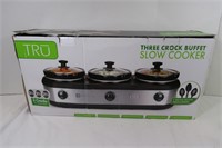 TRU 3 Crock Buffet Slow Cooker-(Lightly used)
