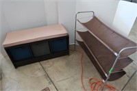 Pressed Wood Bench w/Storage Cube & Shoe Rack